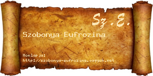 Szobonya Eufrozina névjegykártya